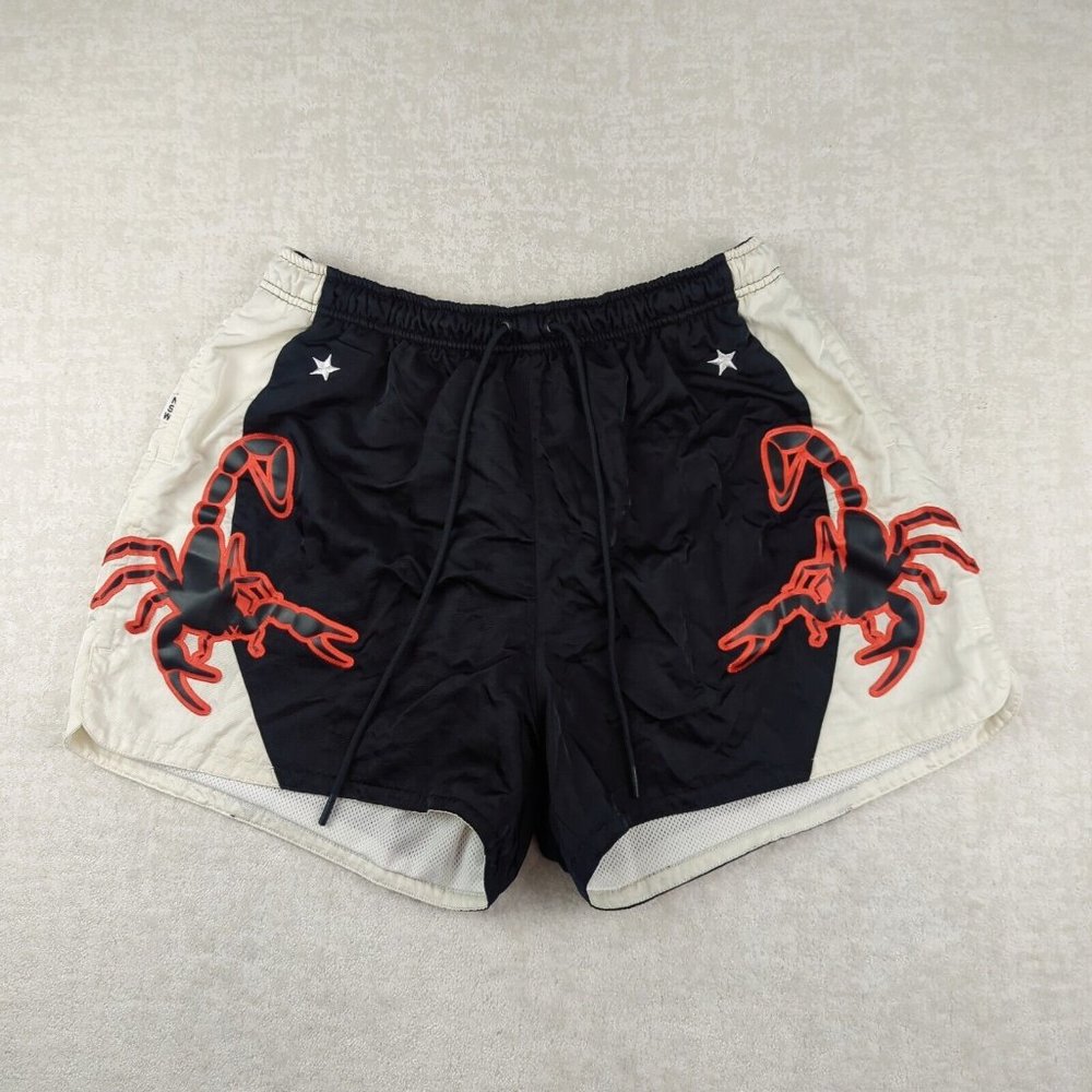 NIKE NSW SCORPION SILK MUAY THAI BOXING SHORTS (LARGE, BLACK/IVORY/RED)